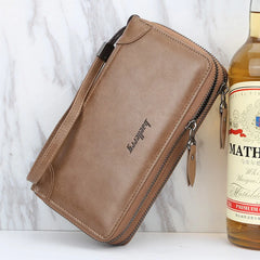 Men Wallets Large Capacity Double Zipper Clutch