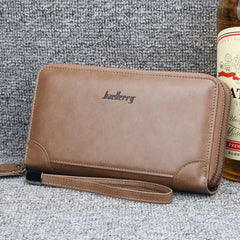 Men Wallets Large Capacity Double Zipper Clutch