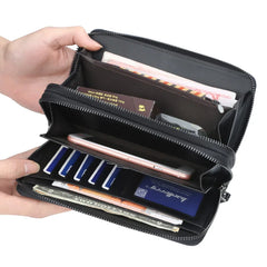Men Wallets Large Capacity Double Zipper Clutch