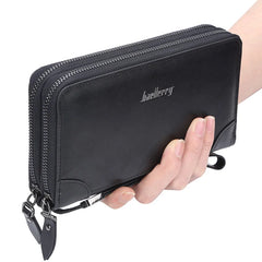 Men Wallets Large Capacity Double Zipper Clutch
