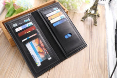 Men's Long Wallet PU Purse Wallet Moneybag Gentleman's Business Hand Bag