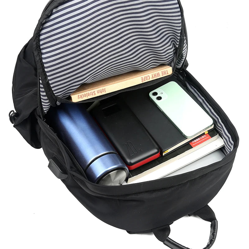 Men's Travel Bag High Backpack Charging Handbag Oxford Cloth Waterproof