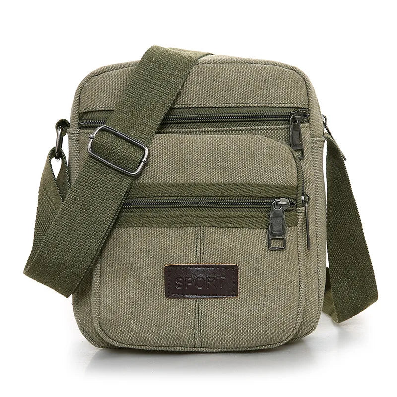 Men's Vertical Shoulder Bag Canvas Business Briefcase Crossbody Handbag