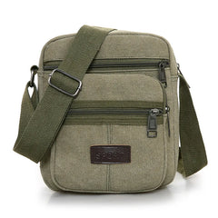 Men's Vertical Shoulder Bag Canvas Business Briefcase Crossbody Handbag