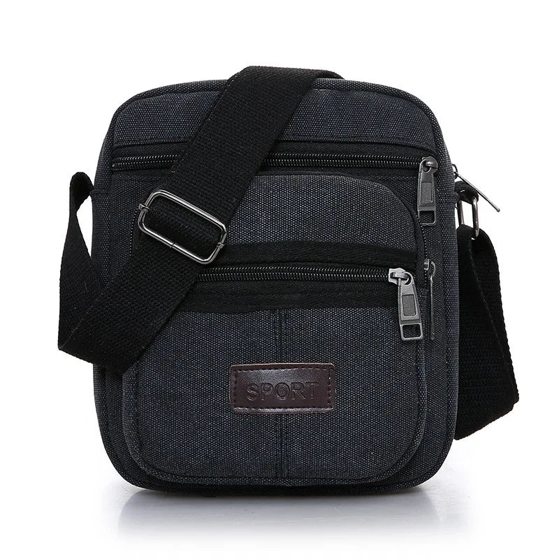 Men's Vertical Shoulder Bag Canvas Business Briefcase Crossbody Handbag