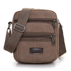 Men's Vertical Shoulder Bag Canvas Business Briefcase Crossbody Handbag