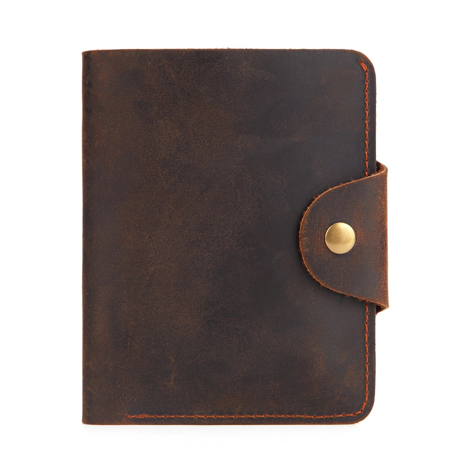 Men's Cowhide Oil Wax Leather Wallet Vintage Business Man Purse