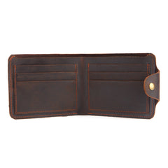 Men's Cowhide Oil Wax Leather Wallet Vintage Business Man Purse
