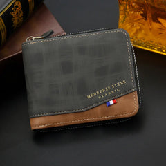 Men's Wallet Frosted Large Capacity Zipper Bag Change Men's Short Round Chain Wa