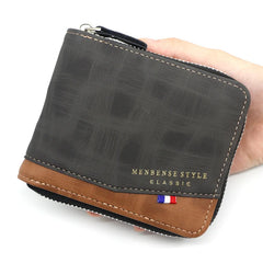Men's Wallet Frosted Large Capacity Zipper Bag Change Men's Short Round Chain Wa