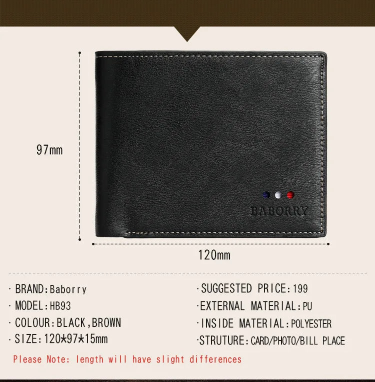 Men's Wallet Soft Leather Multi-function Short Wallet