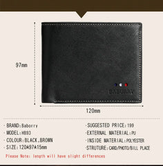 Men's Wallet Soft Leather Multi-function Short Wallet