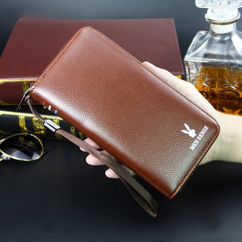 Men's Long Handbag Large Capacity Business Zipper Wallet