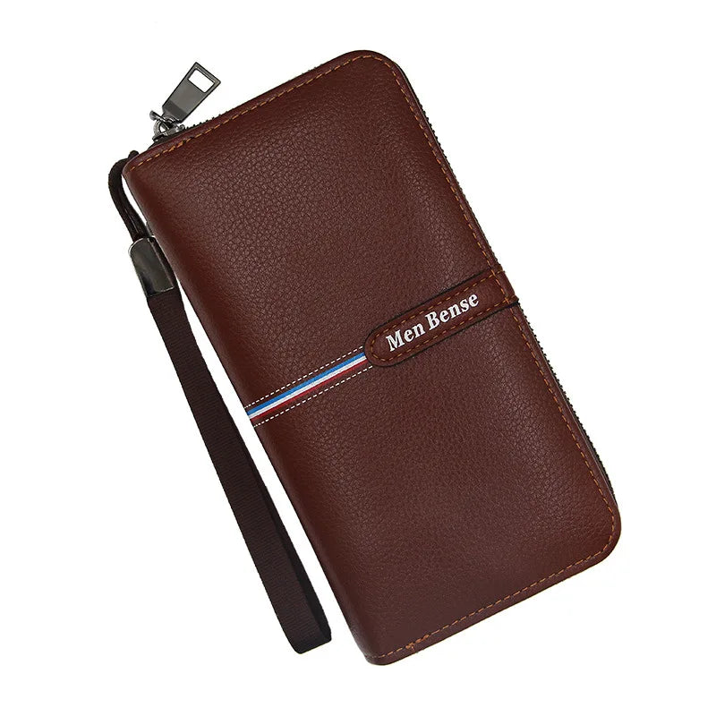 Men's Long Capacity Clutch Wallet Zipper Business Phone Bag