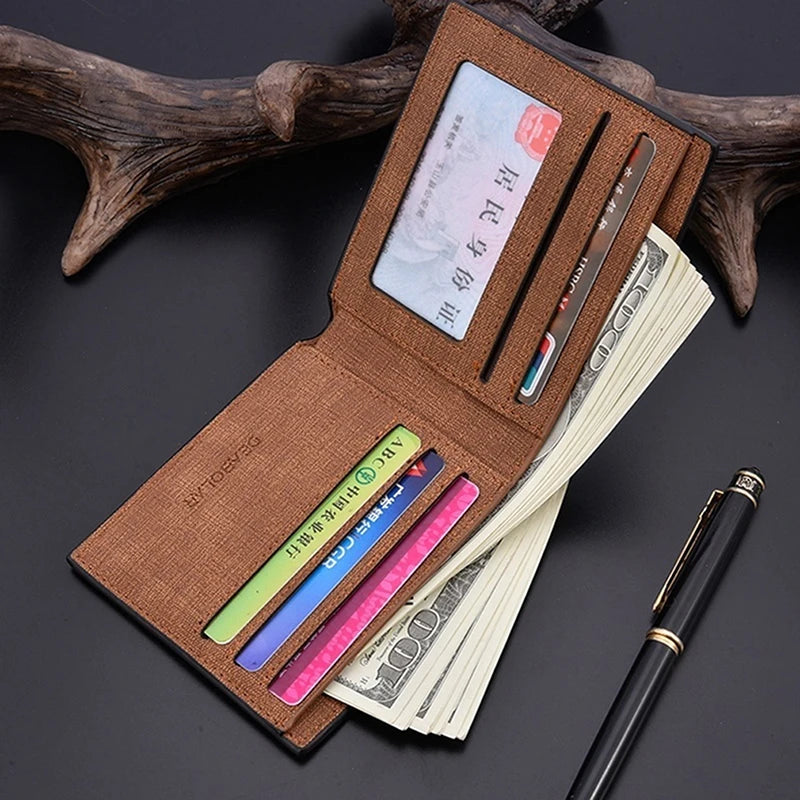 Men's Short Frosted Leather Wallet