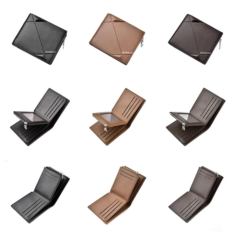 Men's Zipper Wallet, Personalized Business Multifunction Wallet