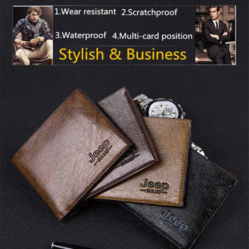 Men's Wallet Solid Half Fold Large Capacity Waterproof Practical Wallet