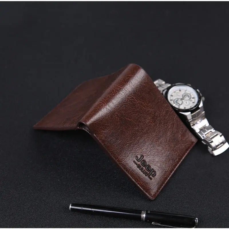 Men's Wallet Solid Half Fold Large Capacity Waterproof Practical Wallet
