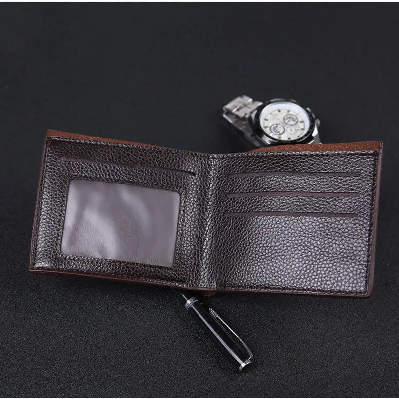 Men's Wallet Solid Half Fold Large Capacity Waterproof Practical Wallet