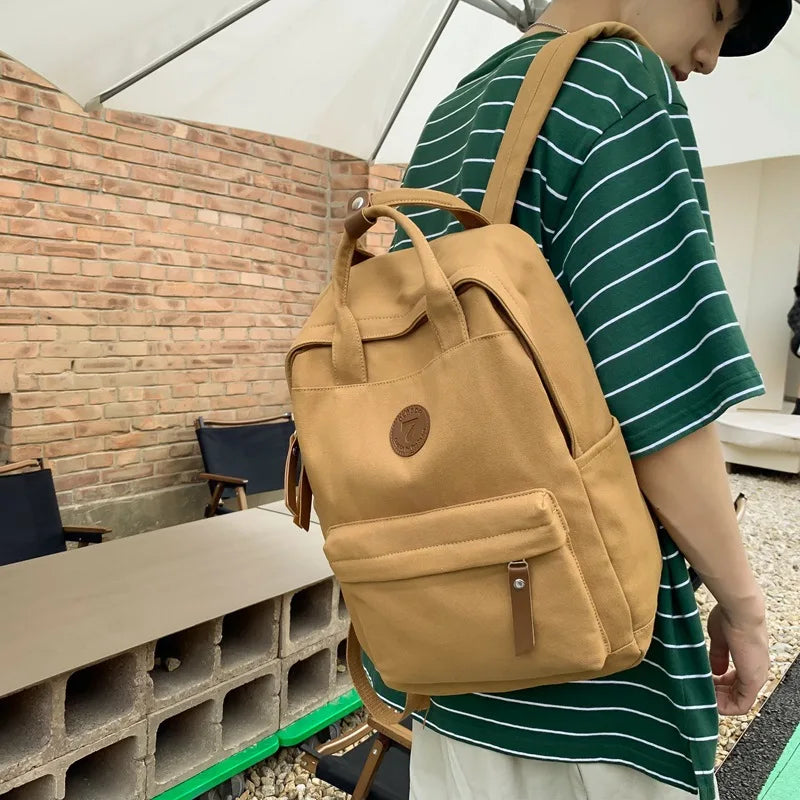 Canvas College Backpack Outdoor Travel Bag Girl Boy Laptop Student School