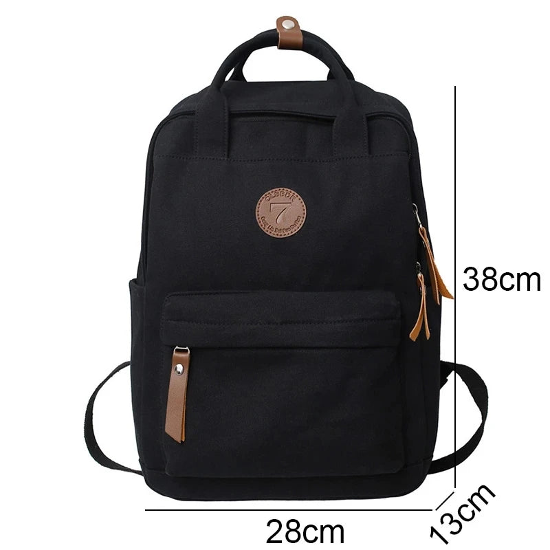 Canvas College Backpack Outdoor Travel Bag Girl Boy Laptop Student School