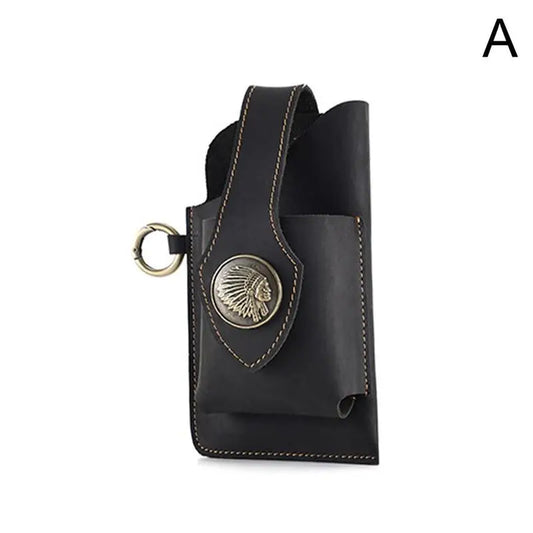 Vintage Leather Men's Waist Bag Belt Pouch Fanny Pack