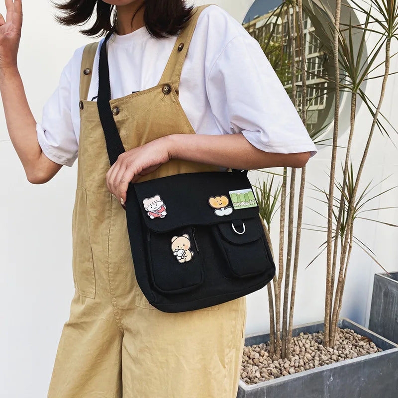 Japanese Harajuku Wild Style Canvas Shoulder Bag