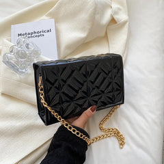 Solid Shoulder Bags Chain Texture Bags High Bags