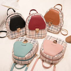 Plaid Mini Backpack for Teen Girl