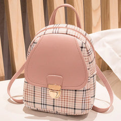 Plaid Mini Backpack for Teen Girl