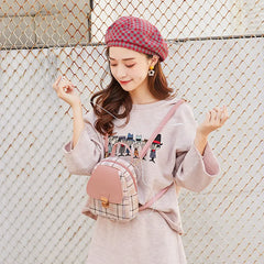 Plaid Mini Backpack for Teen Girl