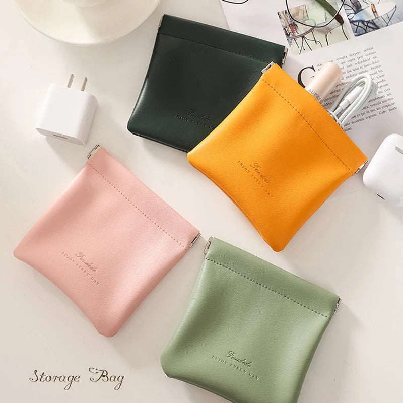 Mini Coin Purse Bag Lipstick Pouch Cable Organizer Sealing Coin Key Bag