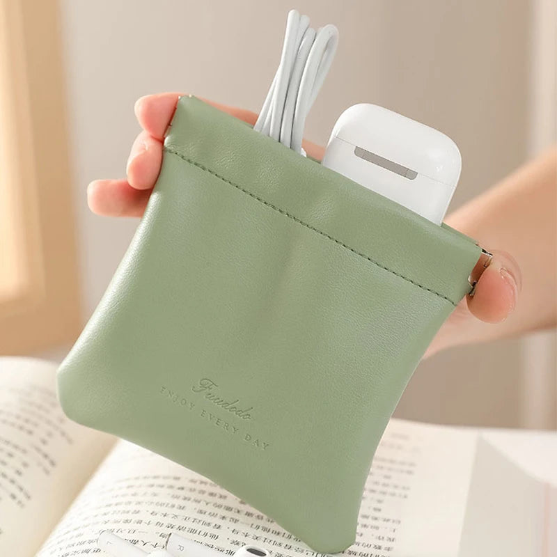 Mini Coin Purse Bag Lipstick Pouch Cable Organizer Sealing Coin Key Bag