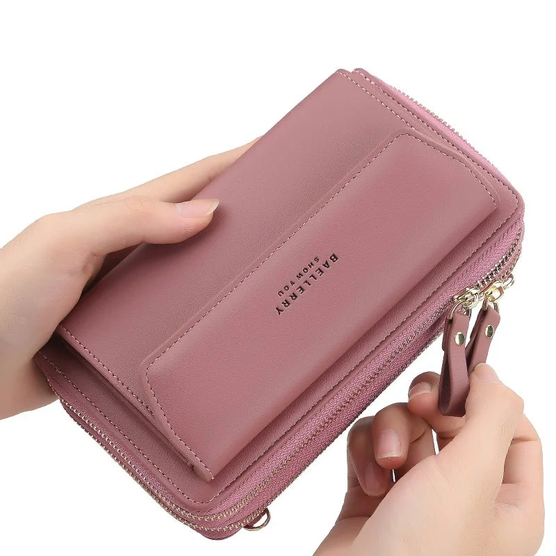 Mini Crossbody Shoulder Bag for Women with High Cell Phone Pocket