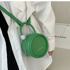 Mini Round PU Leather Crossbody Bags for Women