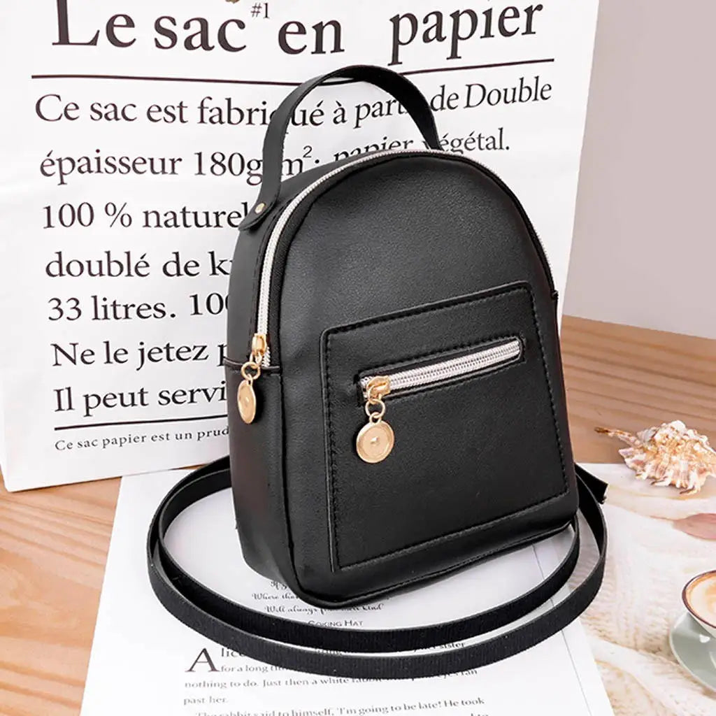 Mini Soft Leather Backpack Women Shoulder Bag For Teenage Girl