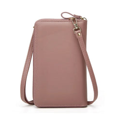Women Crossbody Bag PU Leather Single Shoulder Classic Casual Soild Card Clip