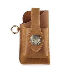 Crazy Horse Leather Man Bag Outdoor Sports Belt Waist Bag