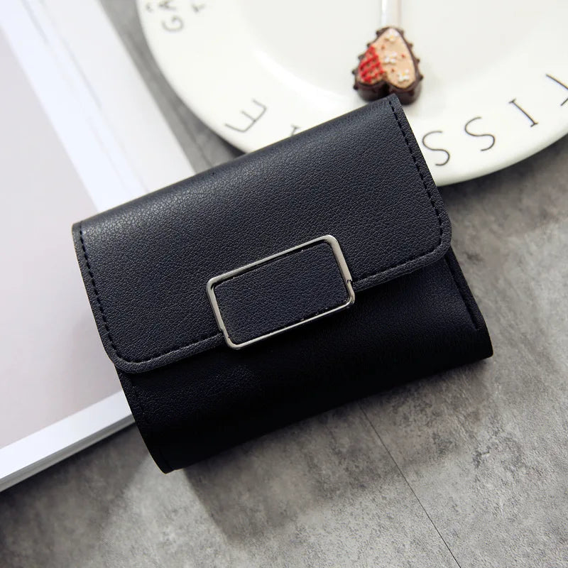 Solid Small Wallet Women Short Mini All-match Square Casual Students