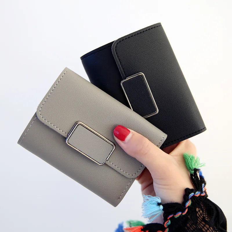 Solid Small Wallet Women Short Mini All-match Square Casual Students