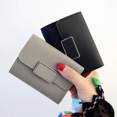 Solid Small Wallet Women Short Mini All-match Square Casual Students