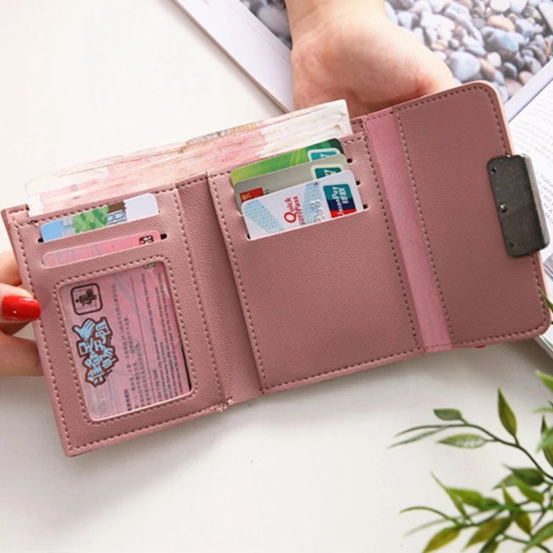 Solid Small Wallet Women Short Mini All-match Square Casual Students