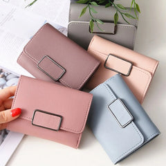 Solid Small Wallet Women Short Mini All-match Square Casual Students