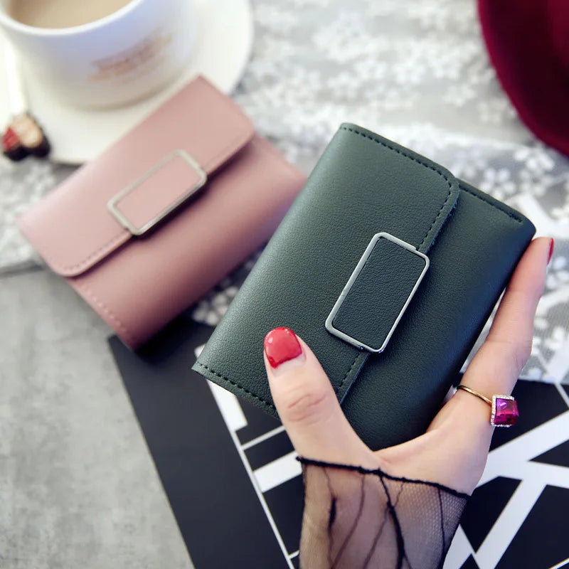Solid Small Wallet Women Short Mini All-match Square Casual Students