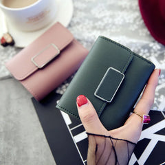 Solid Small Wallet Women Short Mini All-match Square Casual Students
