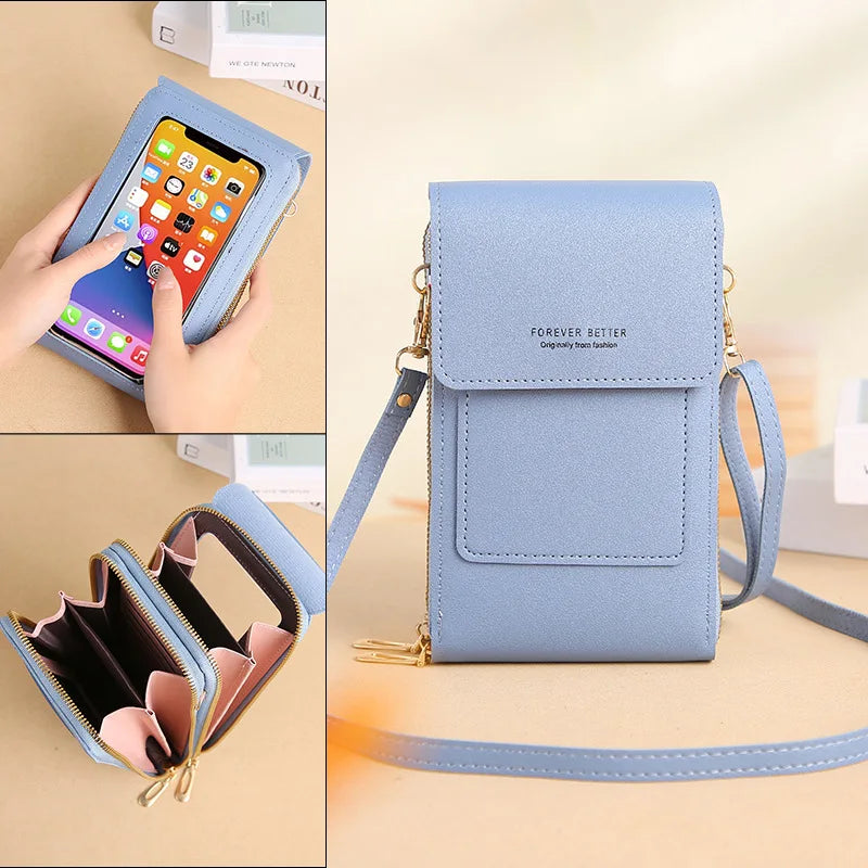 Women Touch Screen Mobile Bag Wallet Outdoor Shoulder Messenger Bag