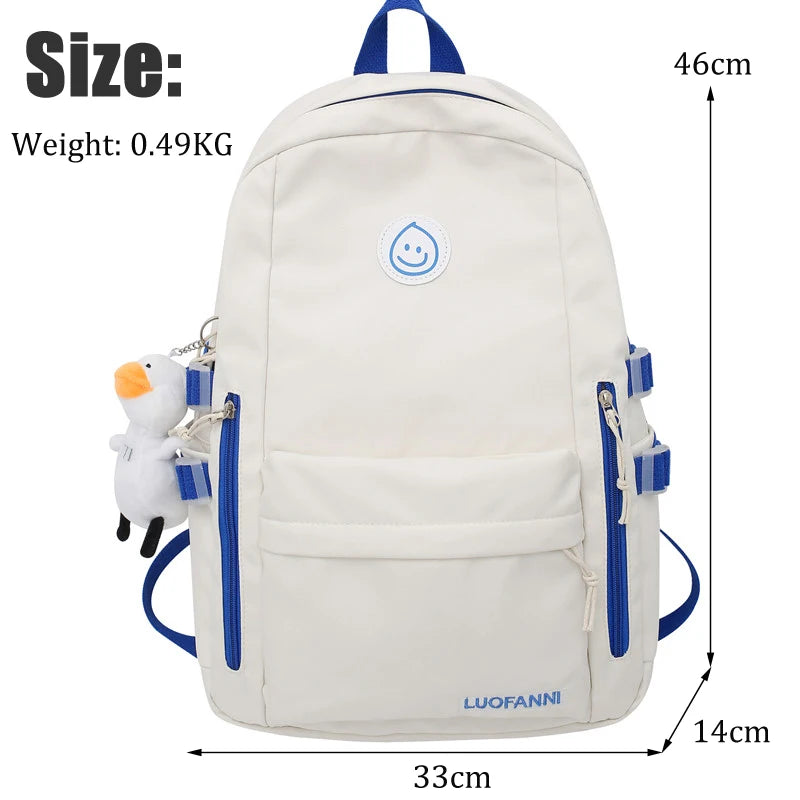 Multi-Pocket Female Backpack School Bag Teenage Girls Boys Big Capacity Rucksack