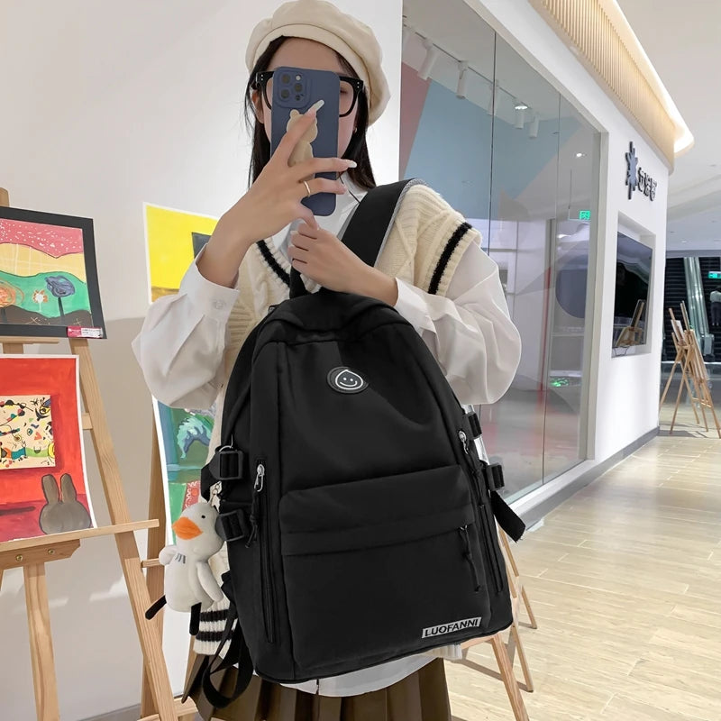 Multi-Pocket Female Backpack School Bag Teenage Girls Boys Big Capacity Rucksack