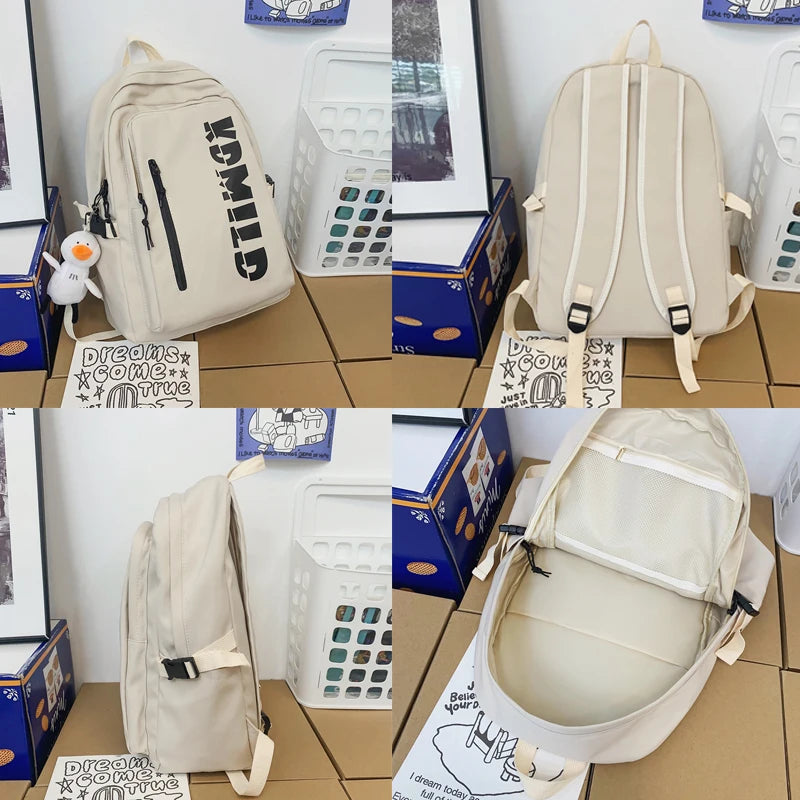 Letter Print Women Backpack Waterproof Nylon School Bag Female College Student B