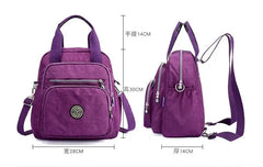 Waterproof Nylon Women Handbag & Backpack Laptop School Bags
